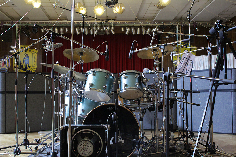 Drumset miked